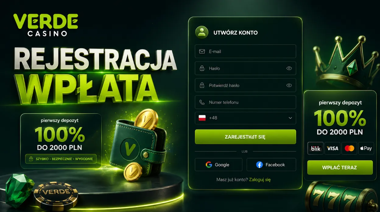 Verde Casino rejestracja i pierwsza wpłata